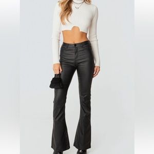 Edikted Faux Leather Flare Pants